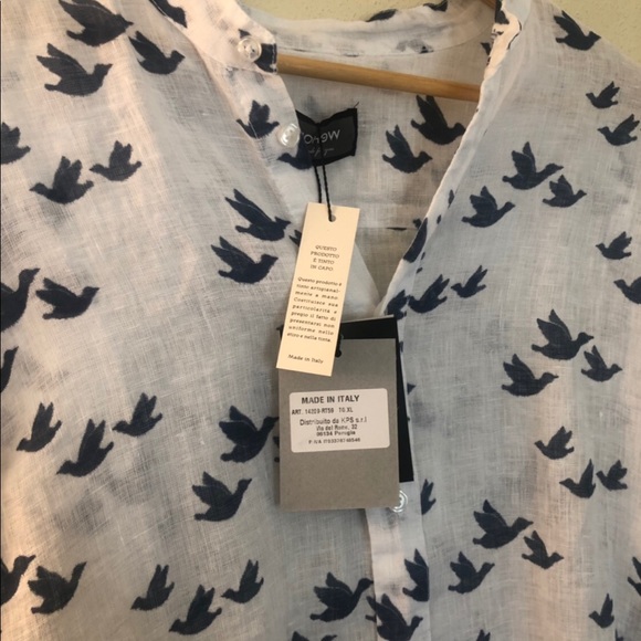 NoHow XL White Duck Shirt [NWT] Italian Fashion - Picture 7 of 8
